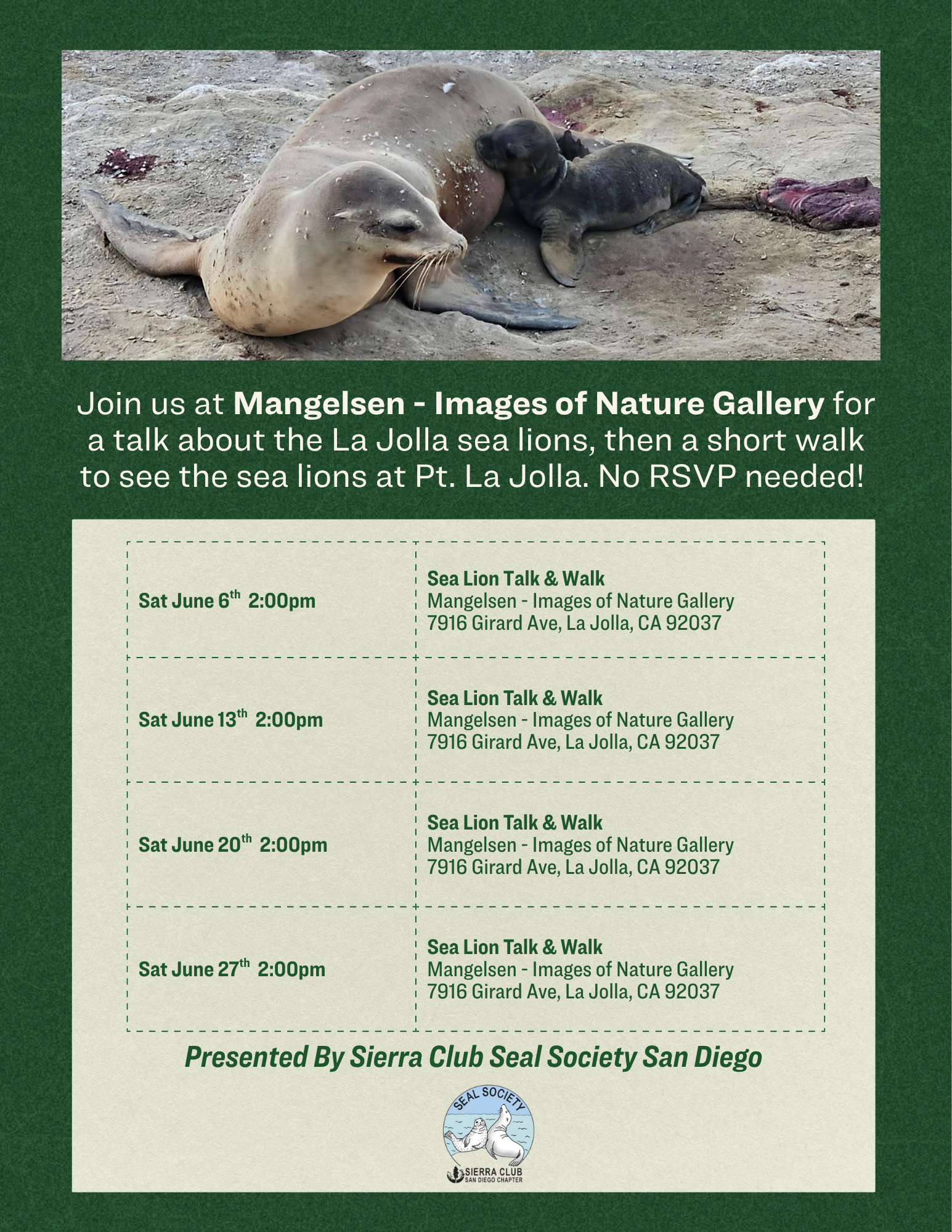 Sea Lion Talk & Walk Mangelsen - Images of Nature Gallery 7916 Girard Ave, La Jolla, CA 92037 (2).png
